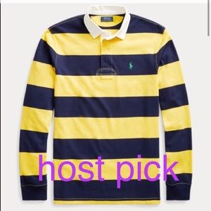 Polo Ralph Lauren Iconic yellow stripe rugby top L